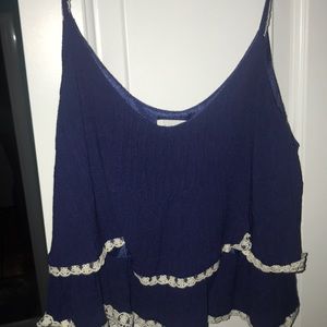 Blue and white tank top